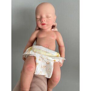🆕16Inch Full Platinum Silicone Reborn Baby Doll Sleeping Weight 4.2lb Baby Girl